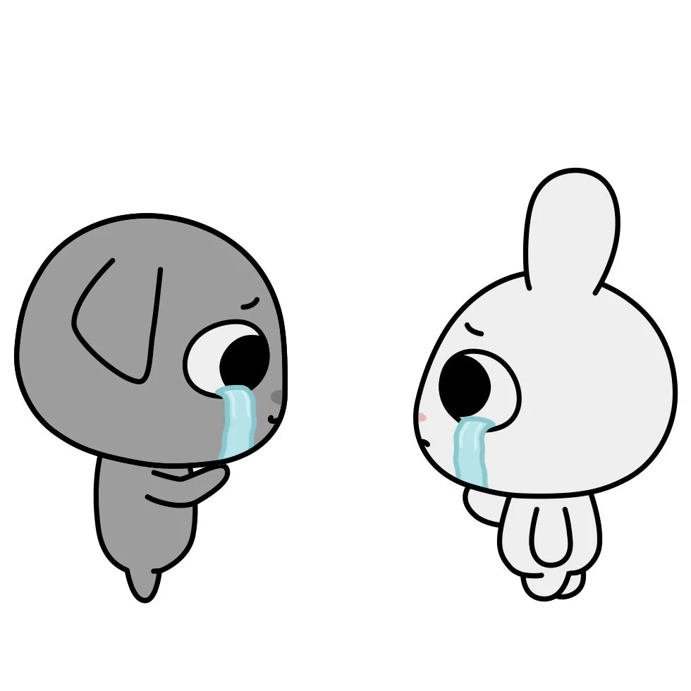 泣いている犬うさぎ