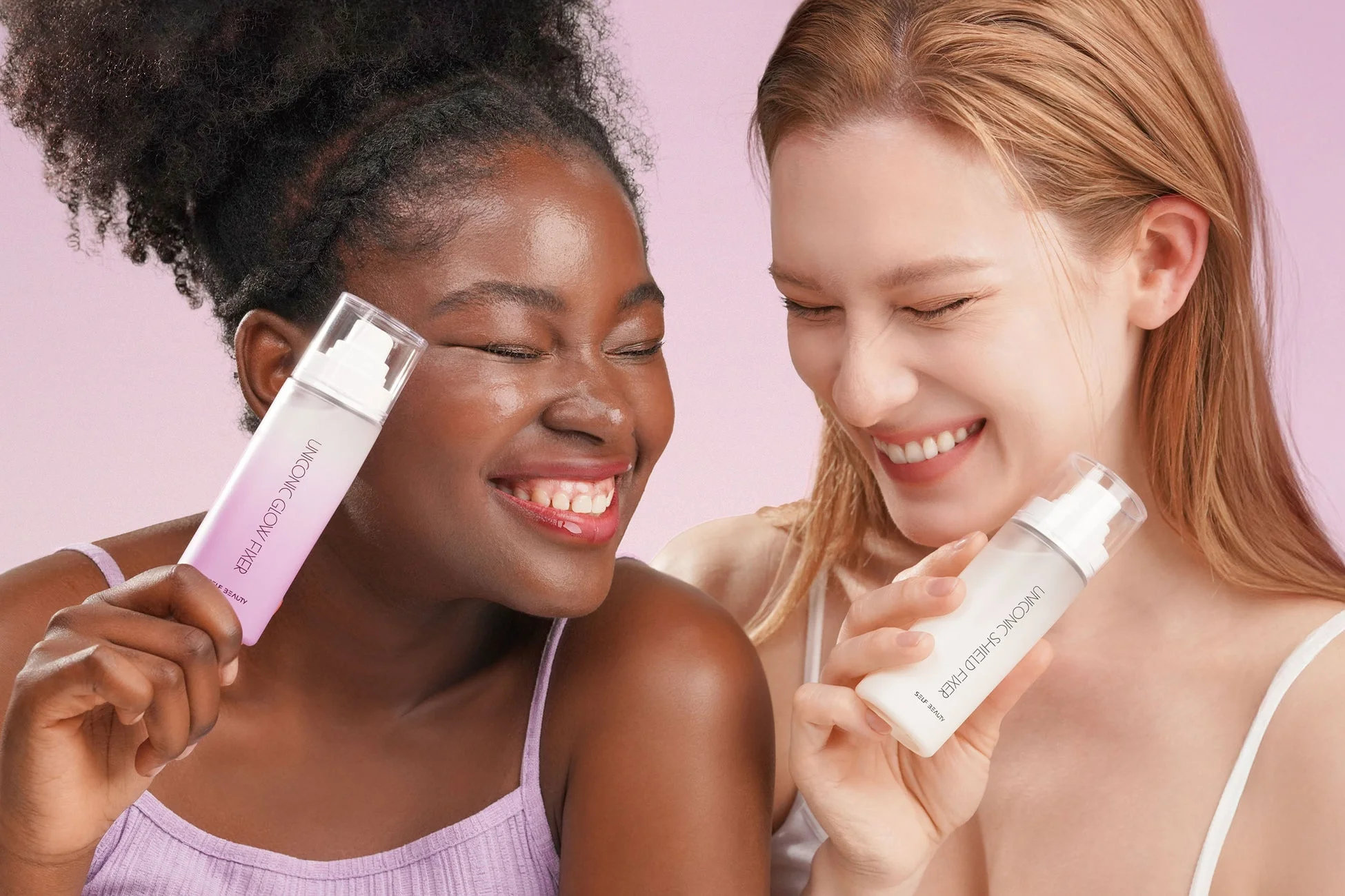 selfbeauty製品と女性モデル