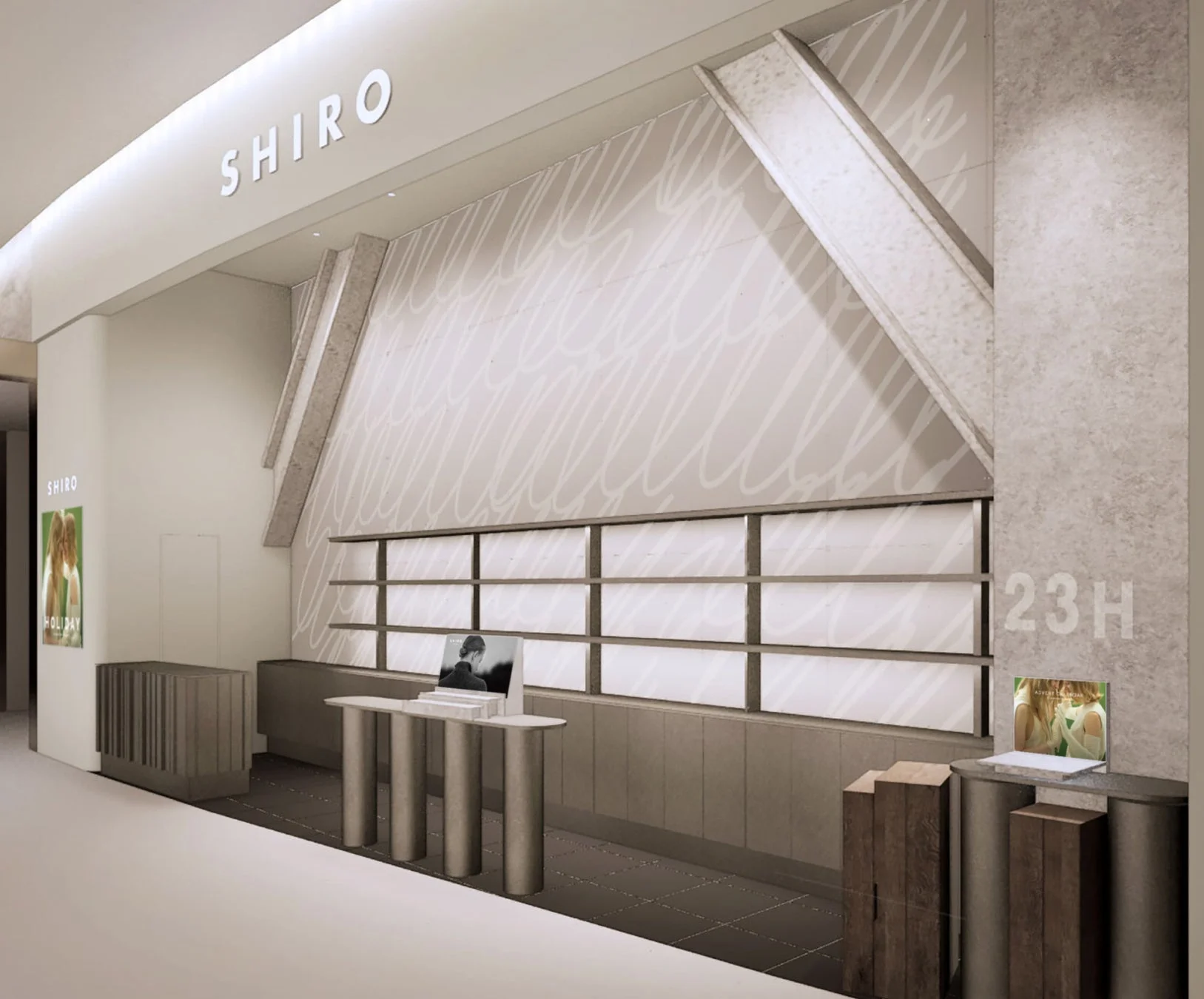 SHIRO店舗のモダンでミニマルな内装