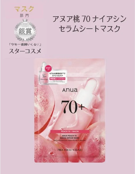 アヌア 桃70ナイアシンセラムシートマスク