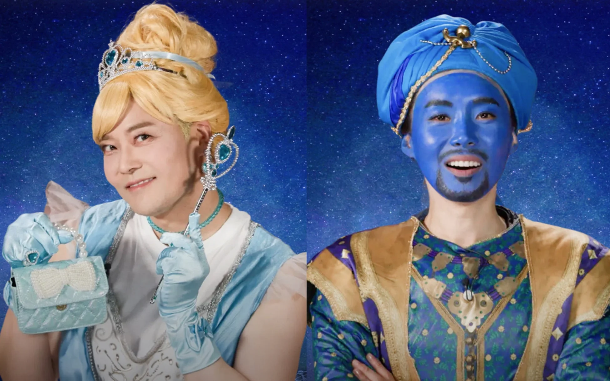 シンデレラとジーニーに扮した2人