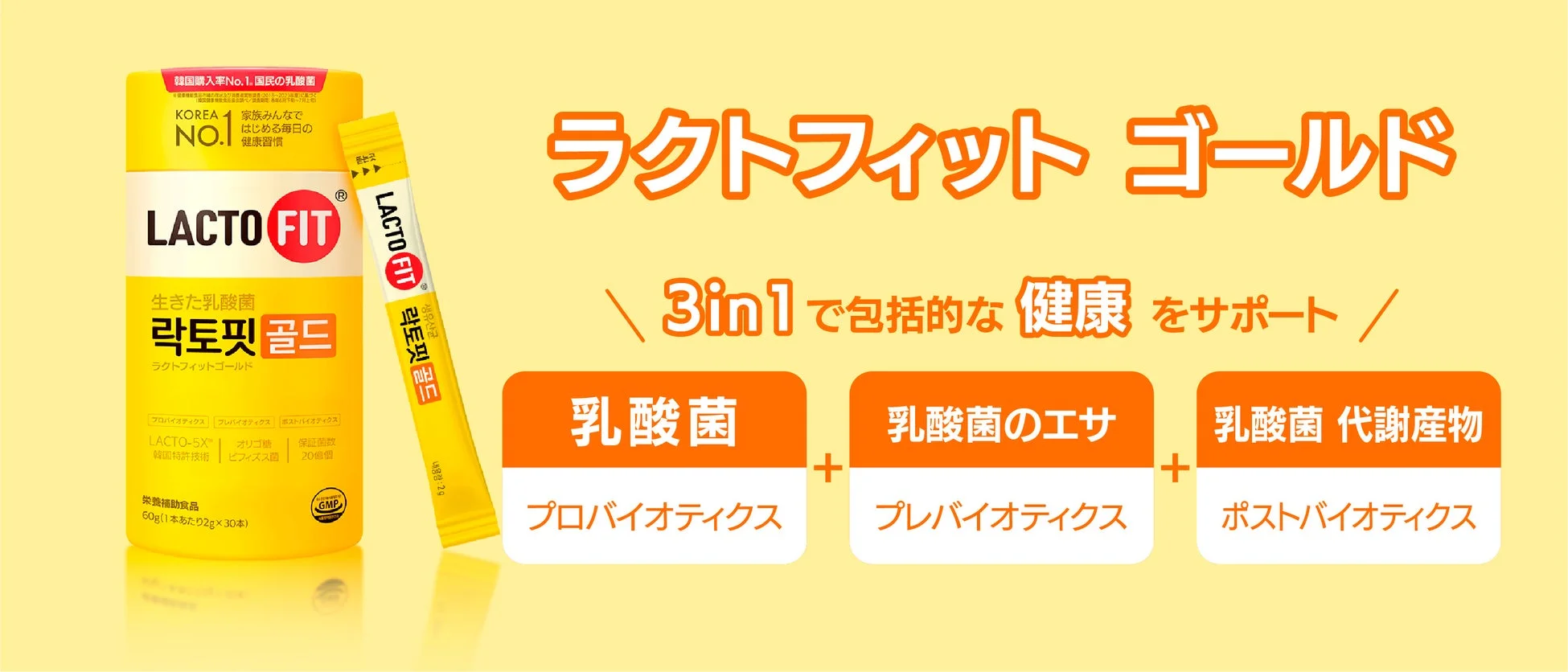 韓国で人気No.1の乳酸菌サプリ「ラクトフィット ゴールド」